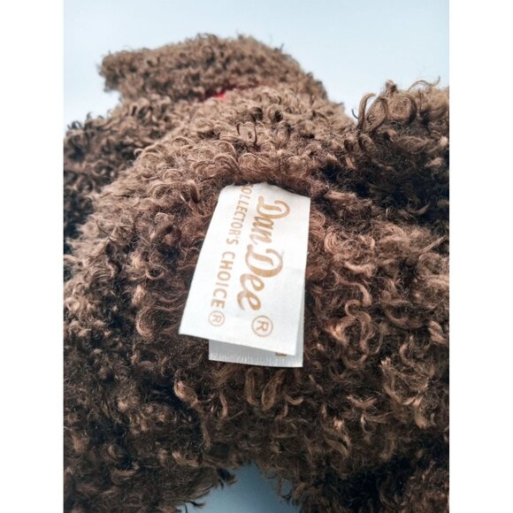 Bear Plush Dan Dee Teddy Dark Brown Red Heart Eye Paws 13 In Soft Stuffed Animal - Picture 14 of 14